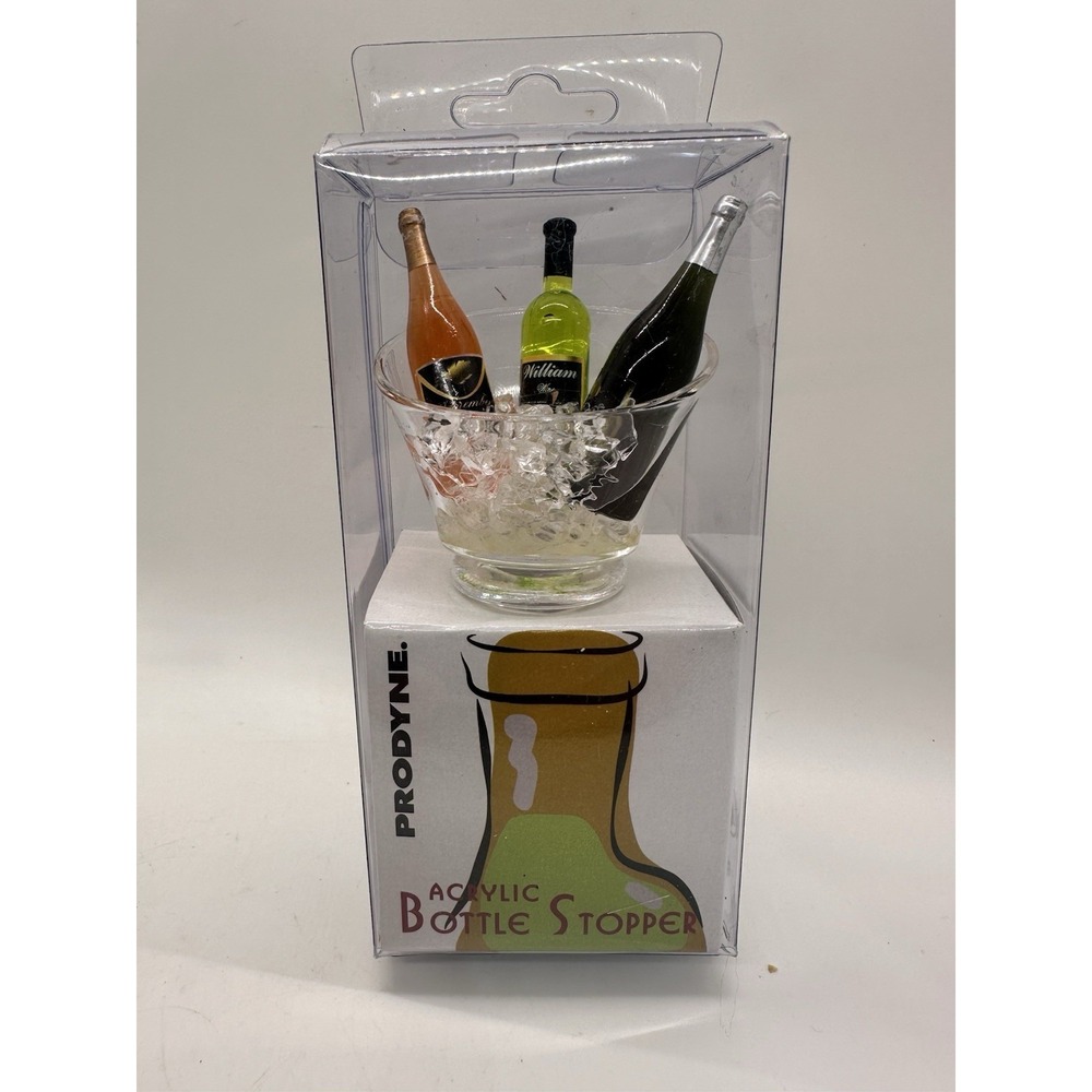 Prodyne Acrylic Bottle Stopper Wine Ice Bucket Mini Bottles New In Box‎